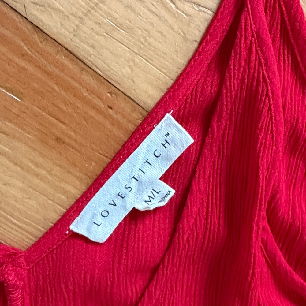 Lovestitch Gauzy Red Maxi‎ Dress M/L - Picture 7 of 9